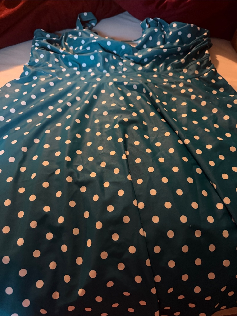 Teal Polka Dot Sleeveless Dress